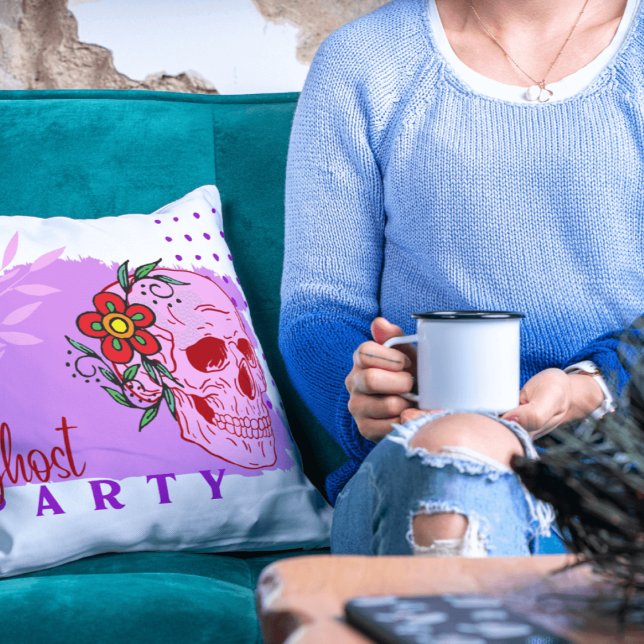 Cojín Decorativo Halloween Stamp Collection "Ghost party" on a (Halloween Stamp collection - Throw Pillow)