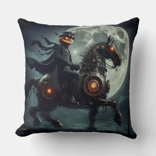 Cojín Decorativo Halloween Steampunk Headless Horseman (Anverso)