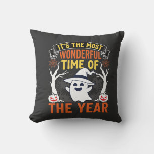 Cojín Decorativo Halloween Tiempo Maravilloso Fantasma y Calabaza V