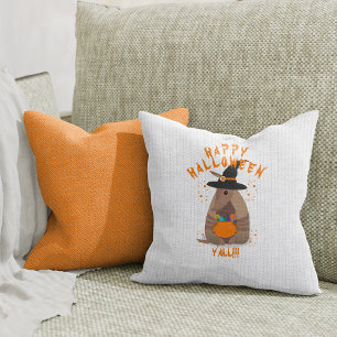 Cojín Decorativo Halloween Trick-or-Treating Armadillo Witch Texas