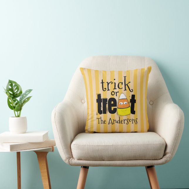 Cojín Decorativo Halloween Trite Trick o Trete Funny Candy Corn (Silla)