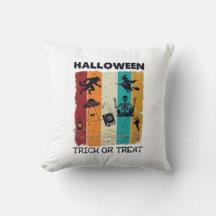 Cojín Decorativo Halloween Truco o Trato Hombre Lobo Bruja Esquelet