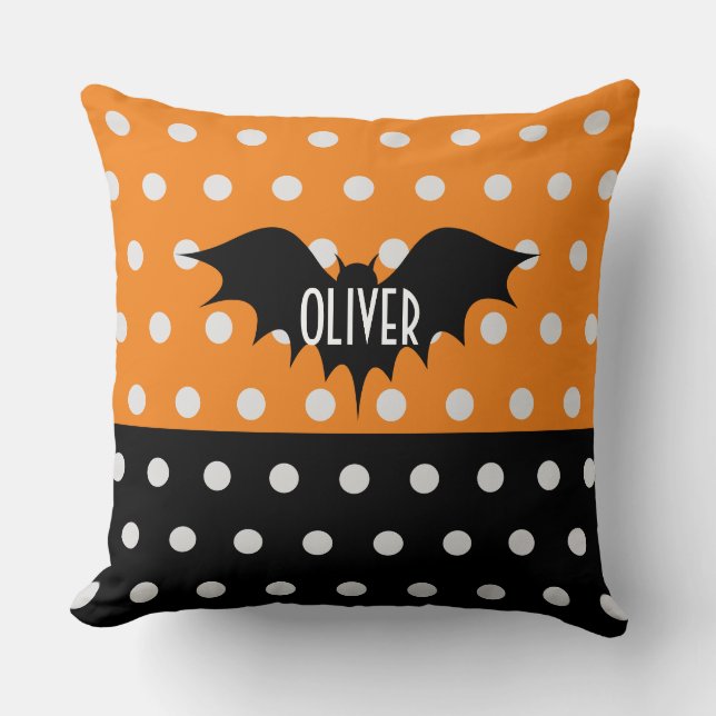 Cojín Decorativo Halloween truco personalizado o monograma de trata (Anverso)