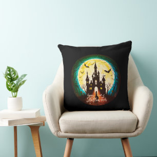 Cojín Decorativo Halloween, un castillo feliz