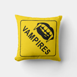 Cojín Decorativo Halloween, Vampiros Sexys, Señal de Advertencia