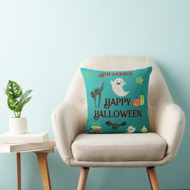 Cojín Decorativo Halloween Verde azulado y verde (Silla)