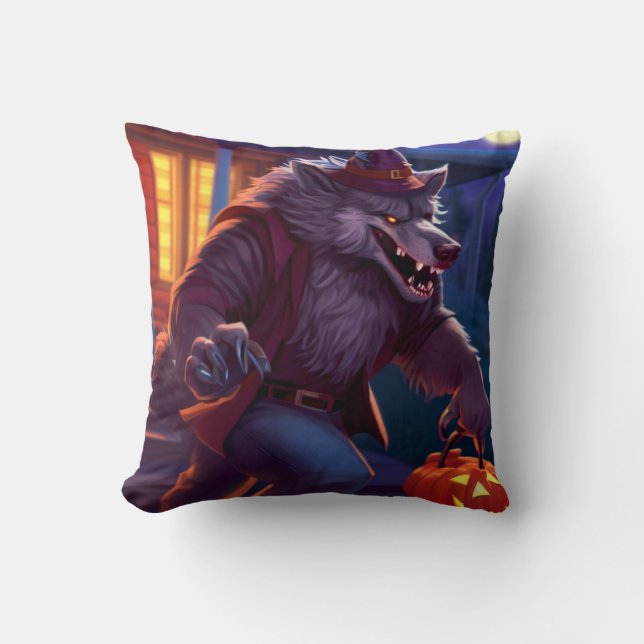 Cojín Decorativo Halloween/werewolf/otoño/otoño (Anverso)