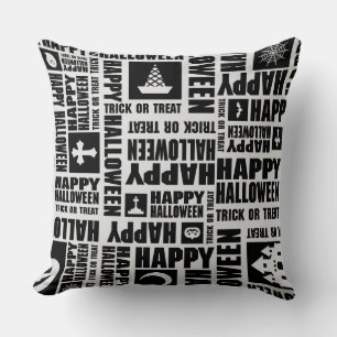 Cojín Decorativo Halloween Whimsical Guay Funny Black
