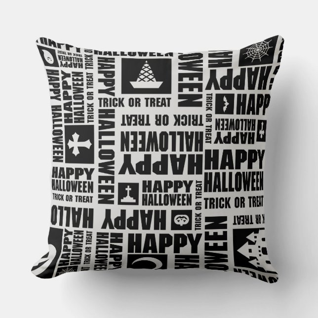 Cojín Decorativo Halloween Whimsical Guay Funny Black (Anverso)
