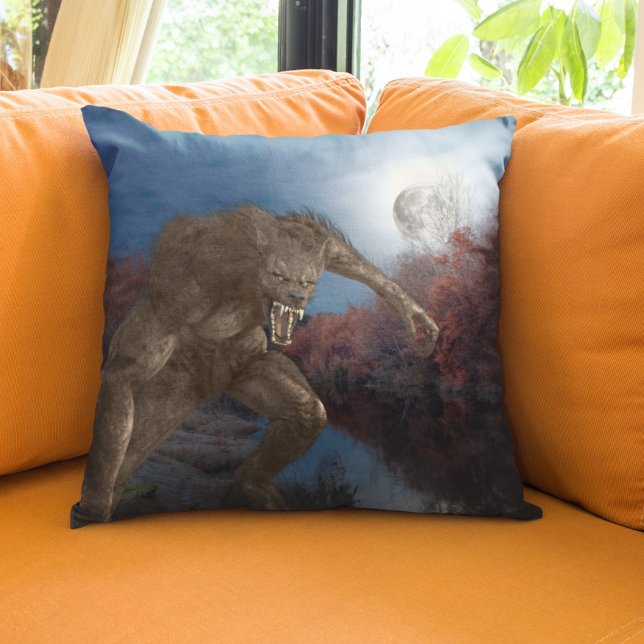 Cojín Decorativo Halloween Wolf Werewolf Luna llena (Subido por el creador)