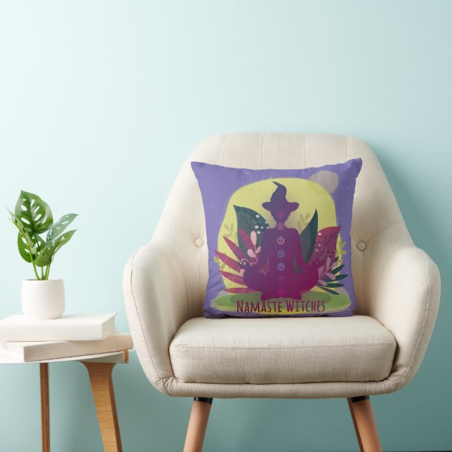 Cojín Decorativo Halloween Yoga Namaste Witaste (Silla)