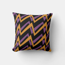 Cojín Decorativo Halloween Zig Zags Naranja Púrpura