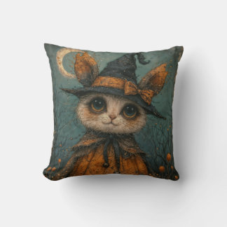 Cojín Decorativo Hallwenn, adorable, espeluznante, conejo, bruja