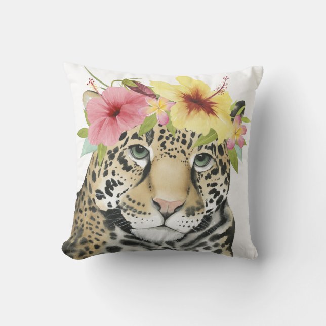Cojín Decorativo Halo tropical | Dulce chita (Anverso)