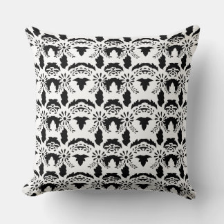 Cojín Decorativo Hälsingemönster - Pillow - Schablon Leaves Black