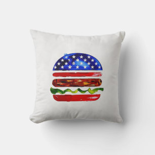 Cojín Decorativo Hamburguesa América (Pintura Blanca No. 5)