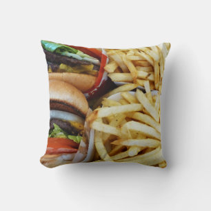 Cojín Decorativo Hamburguesas y patatas fritas