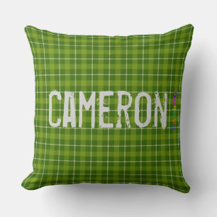 Cojín Decorativo HAMbWG Vanity Pillow - Añadir nombre - Green Plaid