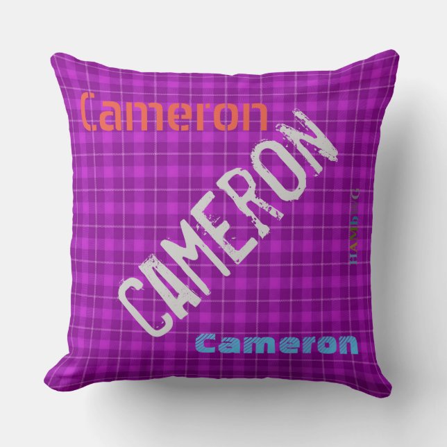Cojín Decorativo HAMbWG Vanity Pillow - Añadir nombre - Violet Plai (Anverso)