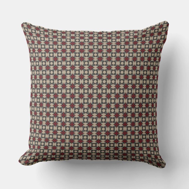Cojín decorativo HAMbyWG 20" - Crema roja gris (Anverso)