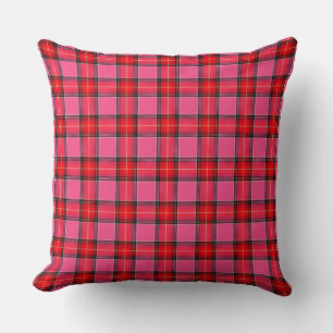 Cojín Decorativo HAMbyWG - Almohadón 20" - Cuadros Rosado Rojo