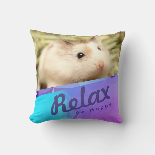 Cojín Decorativo Hammyville - Diseño Geo de Cute Hamster (Anverso)