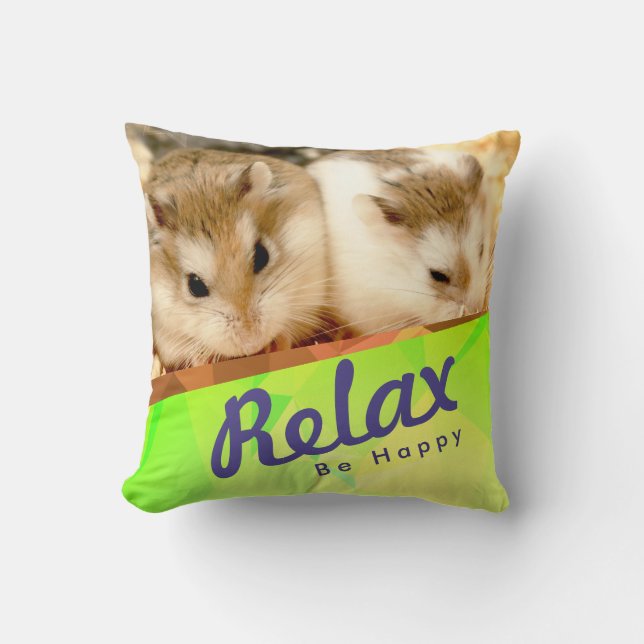 Cojín Decorativo Hammyville - Diseño Geo de Cute Hamster (Anverso)