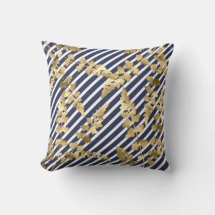Cojín Decorativo Hamptons de doble cara de la hoja de oro blanco de