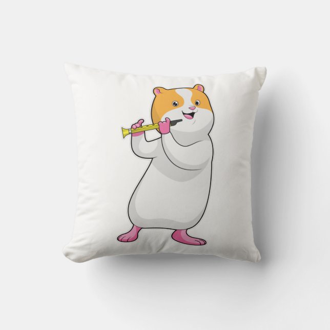 Cojín Decorativo Hamster at Music with Flute (Anverso)