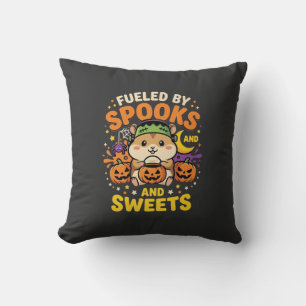 Cojín Decorativo Hámster de Halloween alimentado por fantasmas y du