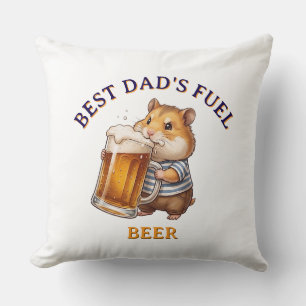 Cojín Decorativo Hámster Divertido Bebiendo Cerveza -