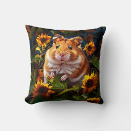 Cojín Decorativo Hamster entre girasoles
