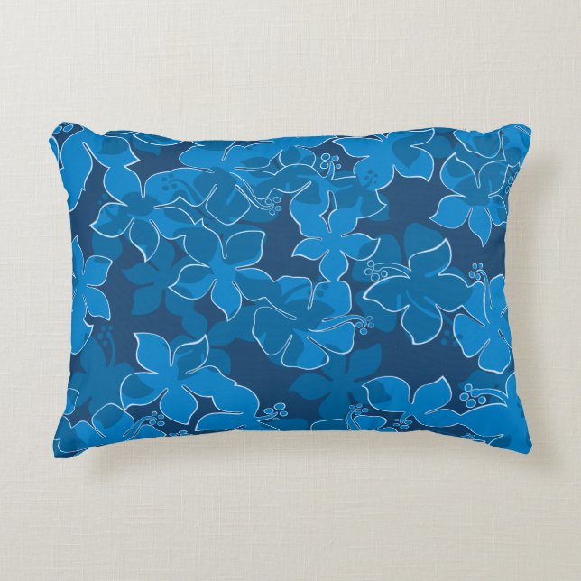 Cojín Decorativo Hanalei Hawaiian Hibiscus Camo Floral (Anverso)