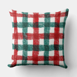 Cojín Decorativo Hand-Brushed Christmas Pillow in Red & Green