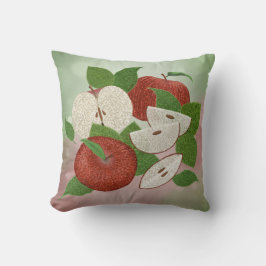Cojín Decorativo Hand-Drawn Apple Throw Pillow – Farmhouse Orchard 