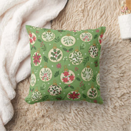 Cojín Decorativo Hand Drawn Christmas Ornaments Throw Pillow