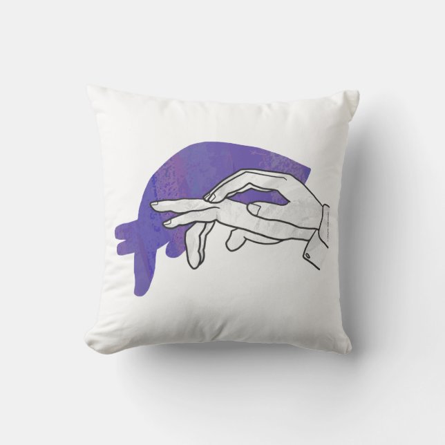 Cojín Decorativo Hand Silhouette Anteater Purple (Anverso)