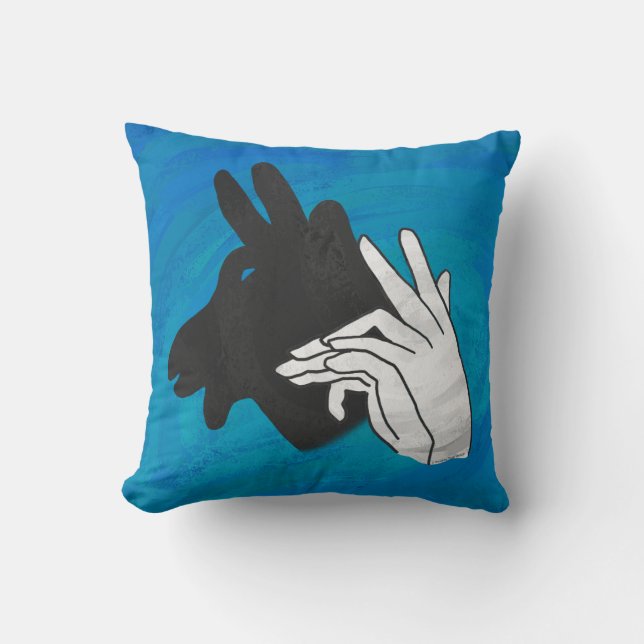 Cojín Decorativo Hand Silhouette Billy Goat Blue (Anverso)