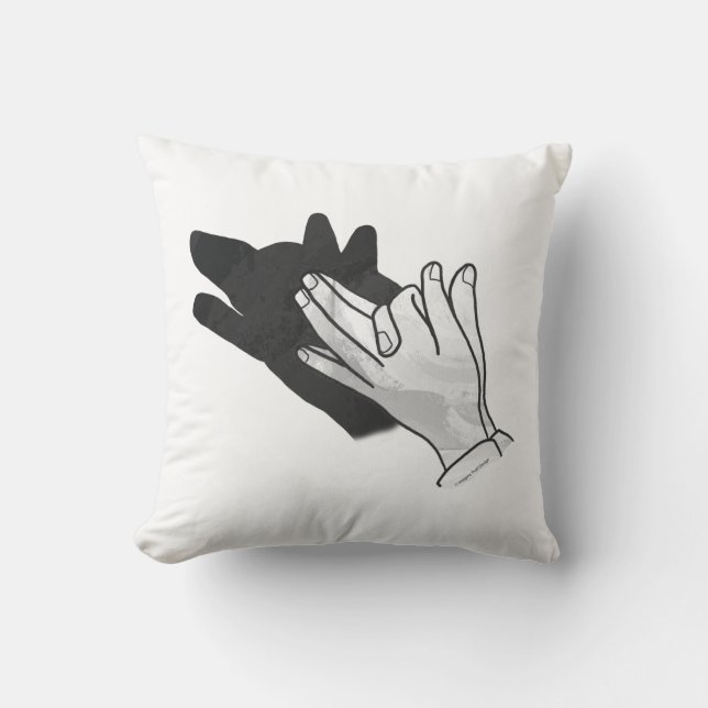 Cojín Decorativo Hand Silhouette Wolf (Anverso)