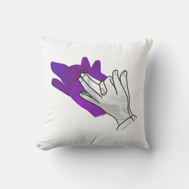Cojín Decorativo Hand Silhouette Wolf Purple (Anverso)
