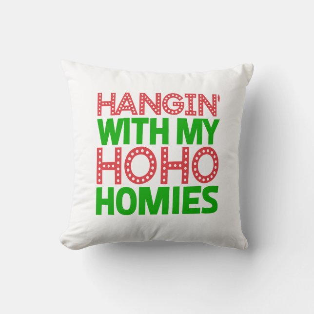 Cojín Decorativo Hangin Con Mis Navidades De Hogares (Anverso)