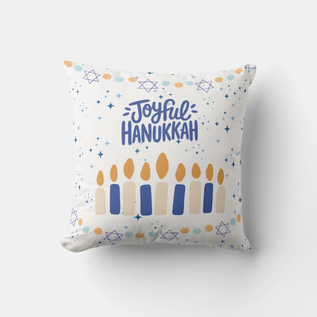Cojín Decorativo Hanukkah alegre (Anverso)