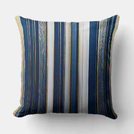 Cojín Decorativo Hanukkah Blues Stripes Blue White Gold