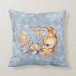 Cojín Decorativo Hanukkah Chanukah Menorah Watercolor Nieve azul<br><div class="desc">Este diseño fue creado a través del arte digital. Se puede personalizar haciendo clic en el botón personalizar y cambiando el color, agregando un nombre, iniciales o tus palabras favoritas. Contáctame en colorflowcreations@gmail.com si quieres tener este diseño en otro producto. Compra mi pintura de acrílico abstracta original a la venta...</div>
