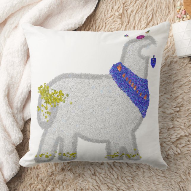 Cojín Decorativo Hanukkah Cute Alpaca Feliz Janucá (Manta)