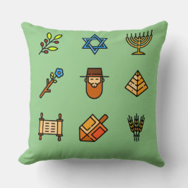 Cojín Decorativo Hanukkah Icons | Festival de Hanukkah