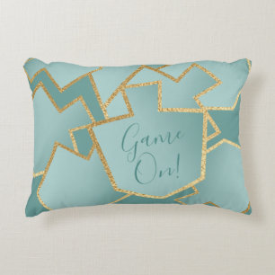 Cojín Decorativo Hanukkah Pillow Dreides Juego On/Turquoise