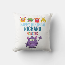 Cojín Decorativo Happy Birthday FUN Monsters kids cute