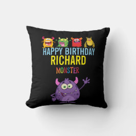 Cojín Decorativo Happy Birthday FUN Monsters kids cute
