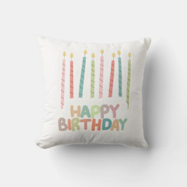 Cojín Decorativo Happy Birthday with Candles Throw Pillow